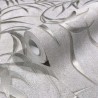 Marburg|Moderne graue und metallisch goldene Blumen-Tapete|Modern