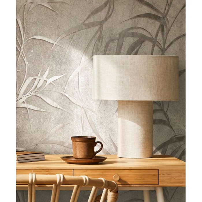 Marburg|Moderne graue und metallisch goldene Blumen-Tapete|Modern