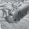 Marburg|Moderne graue und metallic-silberne Blumen-Tapete|Modern