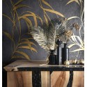 Marburg|Papier Peint floral moderne noir et doré métallisé|Moderne