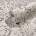 Marburg|Tapete ornamentales Damast in Greige und Gold|Damast