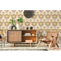 As Creation|Wallpaper retro florals green, pink|Retro