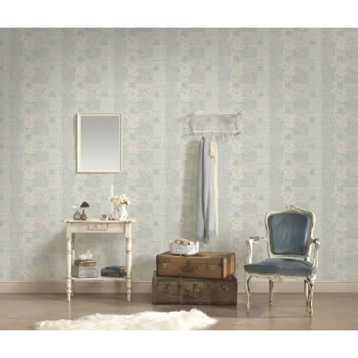 As Creation|Papier Peint petites fleurs tons pastel, turquoise|Romantique