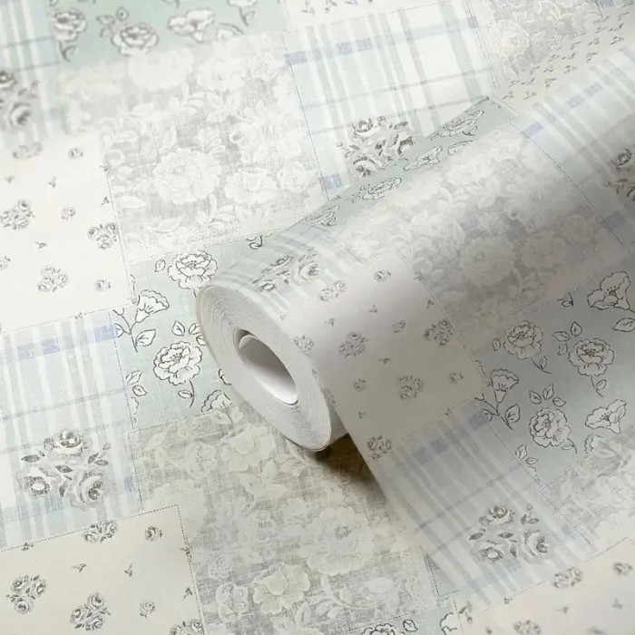 As Creation|Papier Peint petites fleurs tons pastel, turquoise|Romantique