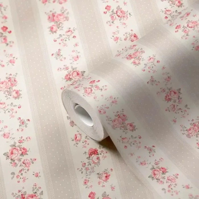 As Creation|Papier Peint petites fleurs romantiques beige, rose|Romantique