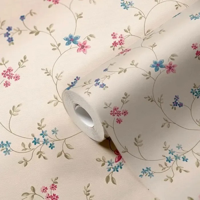 As Creation|Papier Peint fleurs style romantique tons pastel|Romantique