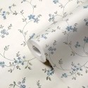 As Creation|Papel pintado flores pequeñas romántico blanco, azul|Romántico