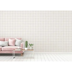 Casamance|Wallpaper ethnic almond green textile patchwork|Checkered 2
