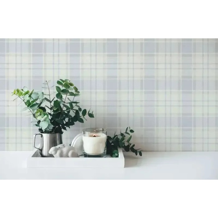 As Creation|Wallpaper gingham pattern in pastel tones|Romantic