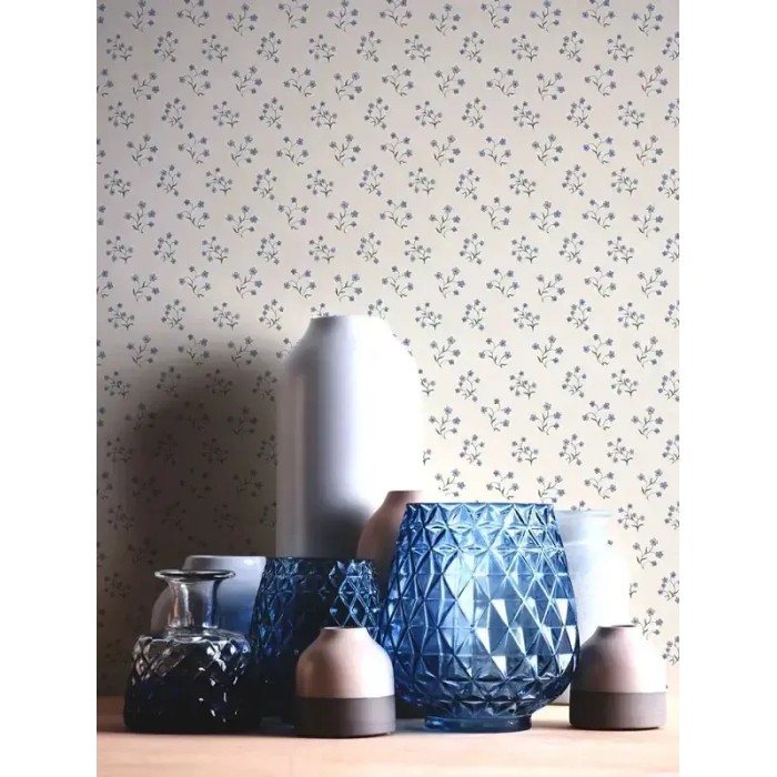 As Creation|Tapete romantische kleine Blumen weiß, blau|Romantisch