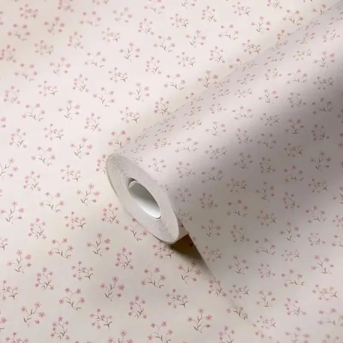 As Creation|Papier Peint fleurs romantiques blanc crème, rose|Romantique