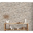 As Creation|Wallpaper rustic slate stone in brown and beige|Stone Imitation