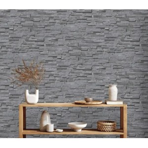 As Creation|Wallpaper rustic slate stone in brown and beige|Stone Imitation 2
