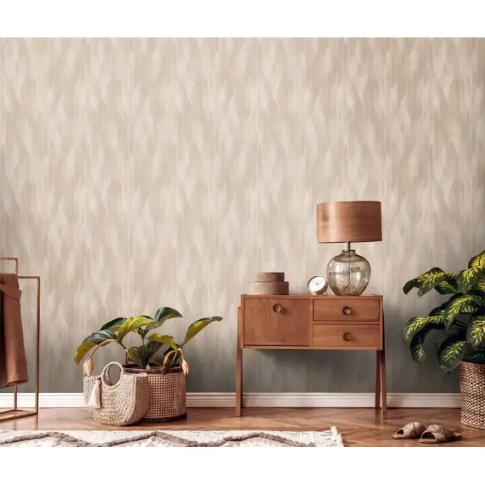 As Creation|Papier Peint losanges abstraits beige et marron clair|Losanges