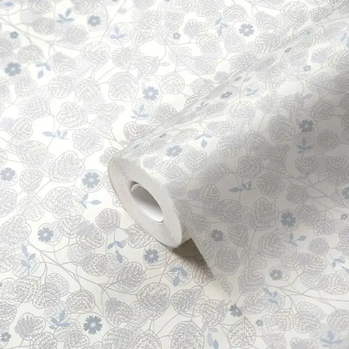 As Creation|Papier Peint minimaliste floral romantique blanc|Minimaliste