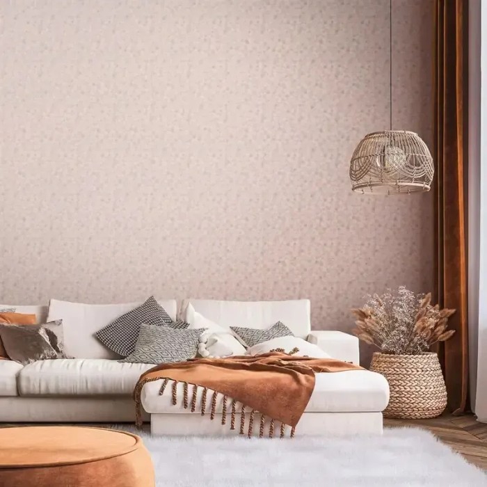 As Creation|Rosa und lachsfarbene romantische florale Tapete|Minimalistisch