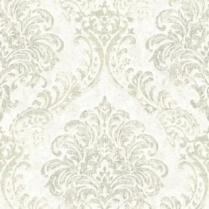 As Creation|Wallpaper black and gold damask medallions|Damask
