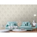 As Creation|Wallpaper medallions in orange and rust damask style|Damask