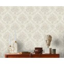 As Creation|Wallpaper medallions in orange and rust damask style|Damask