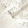 As Creation|Tapete Medaillons im orangefarbenen und oxidierten Damaststil|Damast