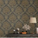 As Creation|Wallpaper white and gold damask style|Damask