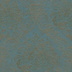As Creation|Wallpaper arabesque damask style in brown and ochre|Damask