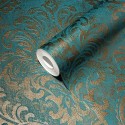 As Creation|Tapete Medaillons in Schwarz und Gold|Damast