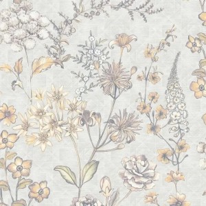 As Creation|Wallpaper with pastel-toned green sunflower pattern|Vintage Flowers
