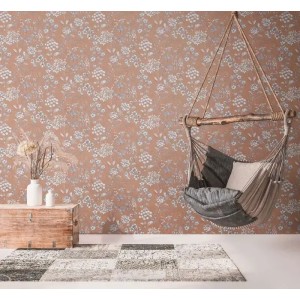 Grandeco|Boho-style green floral wallpaper|Floral 2