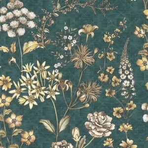 As Creation|Tapete Vintage-Stil gelbe Blumen|Tapeten