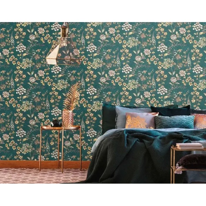 As Creation|Papier Peint fleurs sauvages vert|Papier Peint