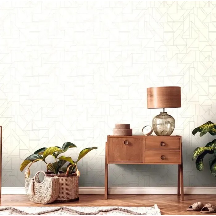 As Creation|Tapete geometrisch moderner Stil in Weiß und Gold|Modern