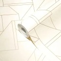 As Creation|Papel pintado geométrico estilo moderno blanco y dorado|Moderno