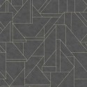 As Creation|Papel pintado geométrico estilo moderno negro y dorado|Moderno