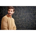 As Creation|Schwarze und goldene geometrische Tapete im modernen Stil|Modern