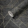 As Creation|Papel pintado geométrico estilo moderno negro y dorado|Moderno
