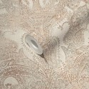 As Creation|Brown and khaki arabesque wallpaper|Damask