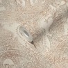 As Creation|Brown and khaki arabesque wallpaper|Damask