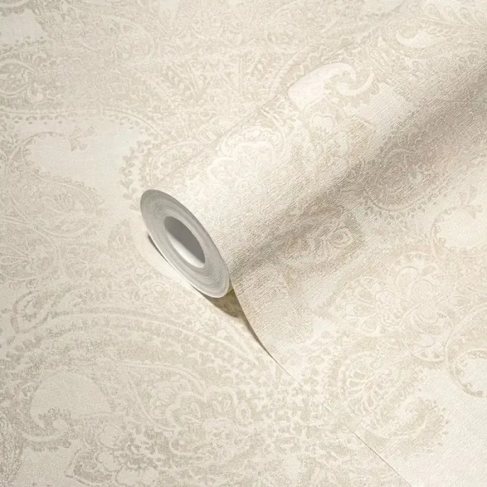 As Creation|Beige arabesque-style ornamental wallpaper|Damask