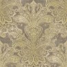 As Creation|Wallpaper arabesque damask style in brown and ochre|Damask