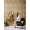 As Creation|Wallpaper arabesque damask style in brown and ochre|Damask