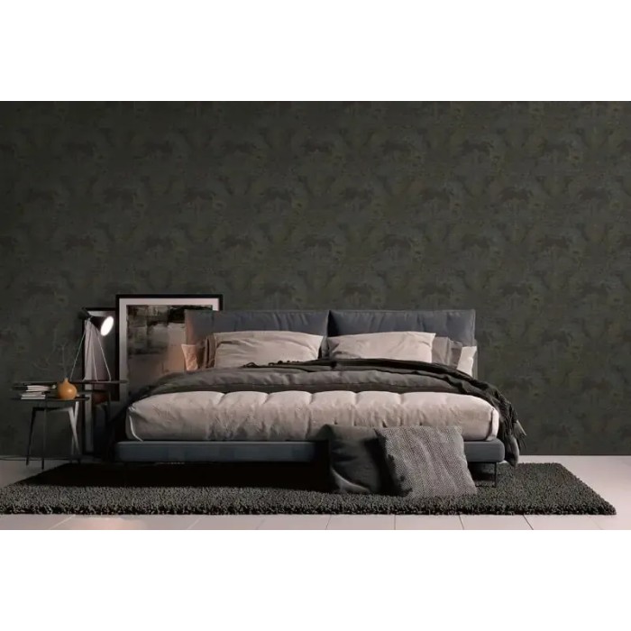 As Creation|Tapete ornamental im schwarzen arabesken Stil|Damast