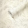 As Creation|Wallpaper cream and silver fern leaves|Scandinavian