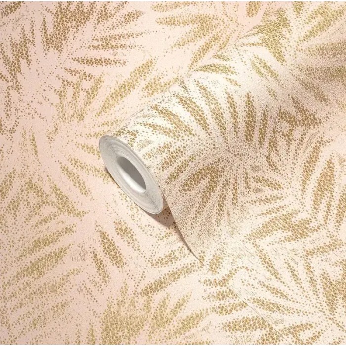 As Creation|Wallpaper Nordic floral style in pink and gold|Scandinavian
