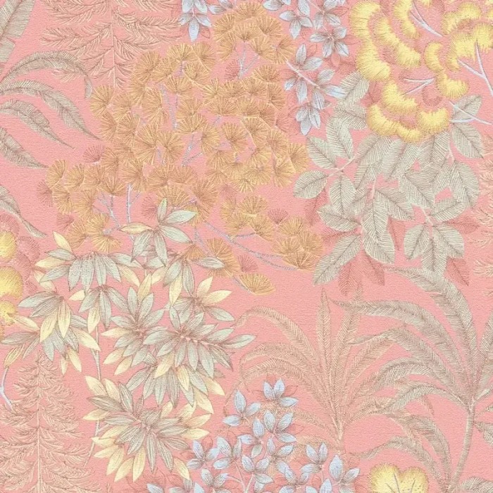 As Creation|Papel pintado plantas silvestres rosa|Papel Pintado