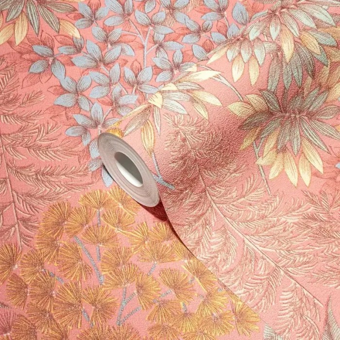 As Creation|Papel pintado plantas silvestres rosa|Papel Pintado