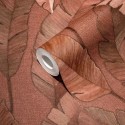 As Creation|Wallpaper tropical banana leaves mahogany brown|Ethnic