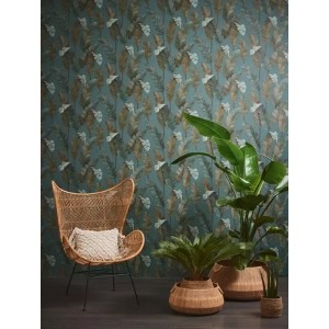 Papeldecor|Small flowers wallpaper, cream white metallic|Wallpaper 2