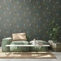 As Creation|Wallpaper blue and green tropical palm leaves|Ethnic