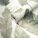 As Creation|Papier Peint feuilles palmier tropical blanc et vert|Papier Peint